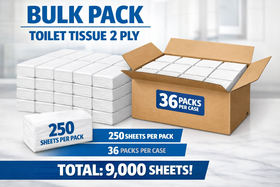 Bulk Pack Toilet Tissue 2ply 9000 Sheets