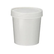 12oz White Premium Soup Pot & White Paper Lid 250's