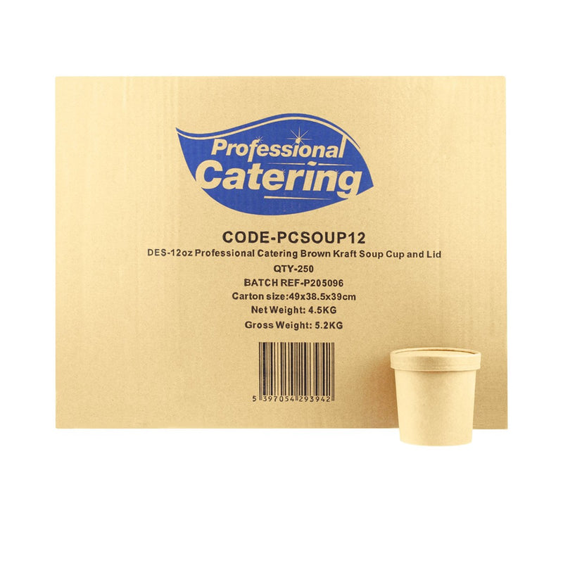 12oz Kraft Soup Pot & Lid 250's