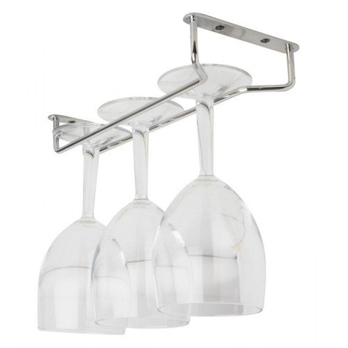 Glass Hanger Rack Brass/Chrome 24"