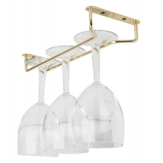 Glass Hanger Rack Brass/Chrome 16''
