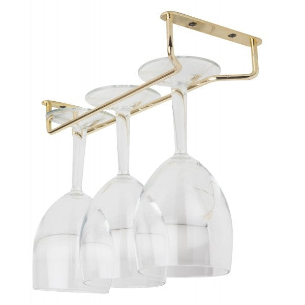 Glass Hanger Rack Brass/Chrome 16''