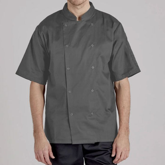 G/W Grey Short Sleeve Chef Jacket