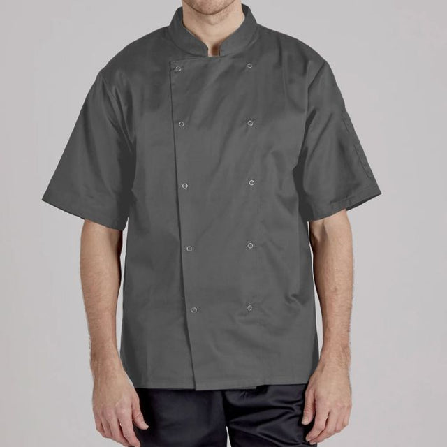 G/W Grey Short Sleeve Chef Jacket