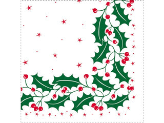 33cm / 40cm Holly Berry Christmas Napkins
