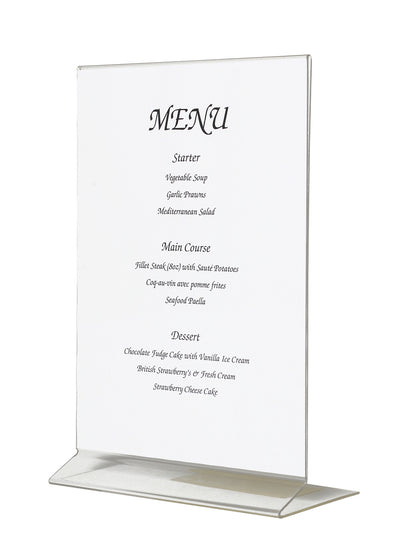 A4 Portrait Acrylic Menu Holder