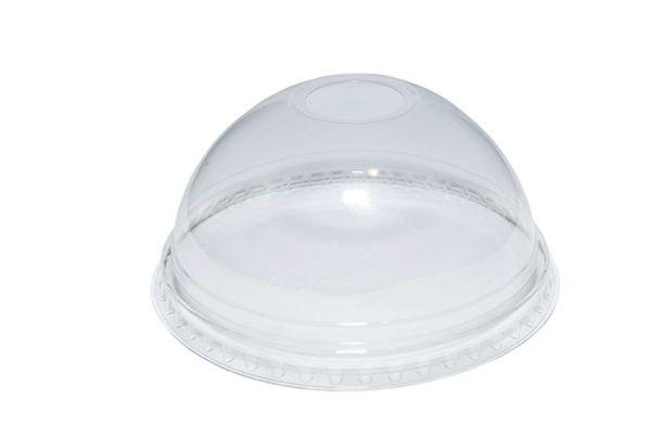 12oz Clear Domed Smoothie Lid with hole 1000's