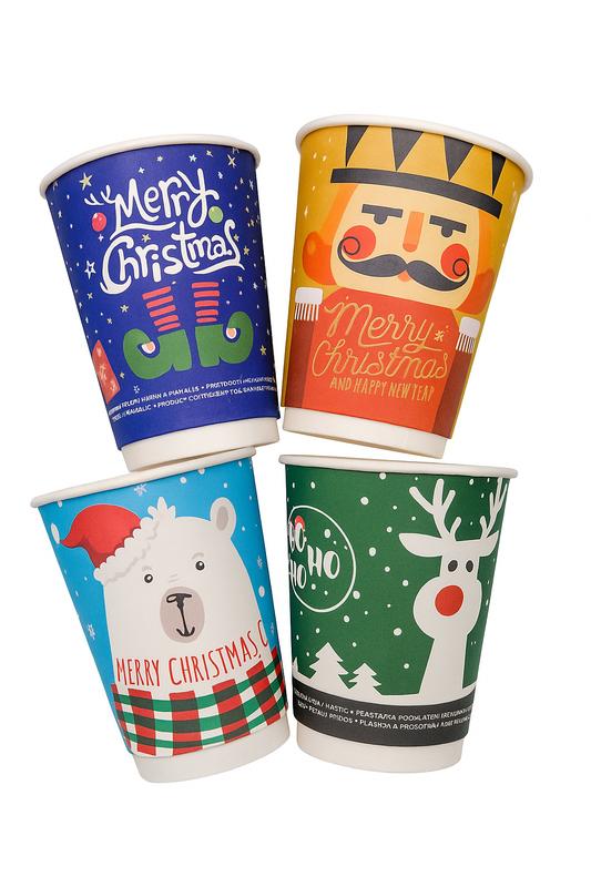 12oz Double Wall Christmas Cups Mixed 500's