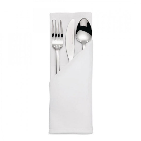 Luxury Satin Band Napkin White 55 x 55cm 10 Pack