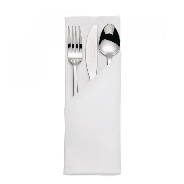 Luxury Satin Band Napkin White 55 x 55cm 10 Pack