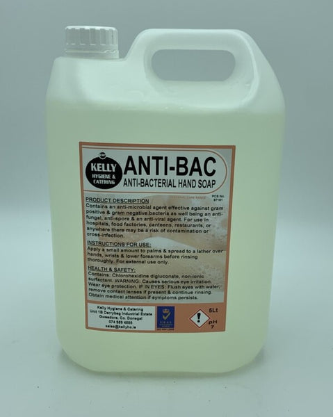 Largest Supplier of Hygiene & Catering, Donegal, UK, Ireland, Kellyshc.ie Anti - Bac Hand Soap 
