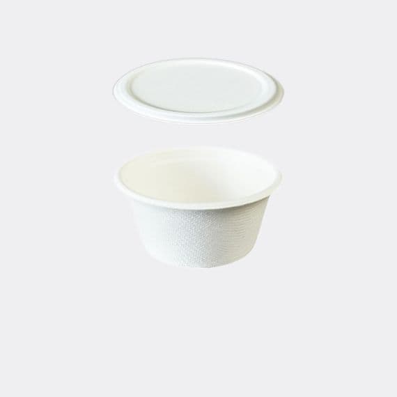 Bagasse Disposable Portion Pots & Lids