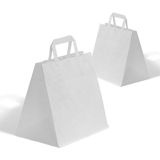 Premium White Kraft Carrier with Tape Handle