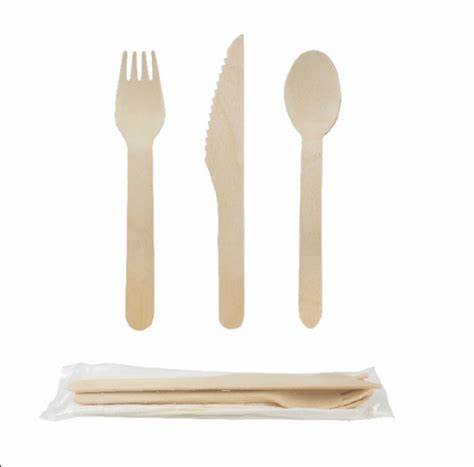 Biodegradable Wooden Cutlery - 4 Pack