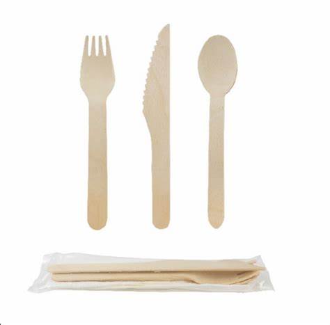 Biodegradable Wooden Cutlery - 4 Pack