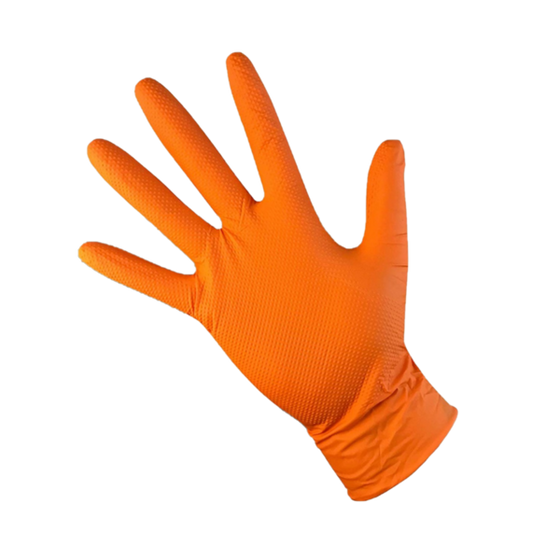 T Grip Orange Extra Thick Nitrile Gloves 50's