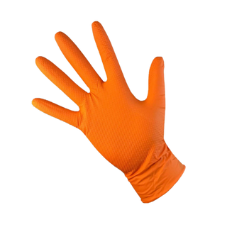 T Grip Orange Extra Thick Nitrile Gloves 50's