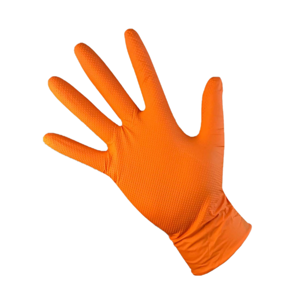 T Grip Orange Extra Thick Nitrile Gloves 50's